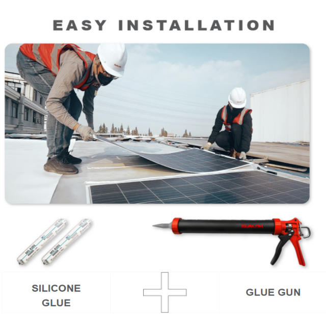 Panneau solaire semi-flexible monocristallin ETFE pour projet commercial