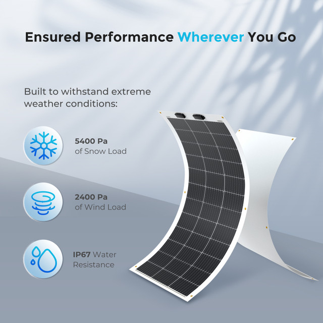 Panneaux solaires Etfe monocristallins photovoltaïques flexibles Hinergy 100 watts 12 volts pour l'installation de Marien de bateaux de camping-car