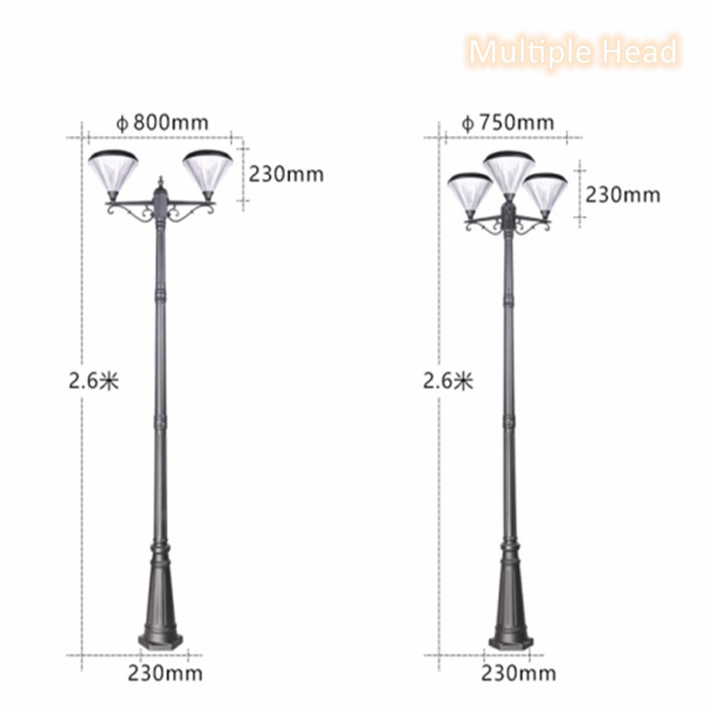 Lampes de poteaux de rue à énergie solaire | Lanterne extérieure