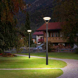 Lampes solaires à poteau rond | Lampadaires solaires extérieurs pour allées