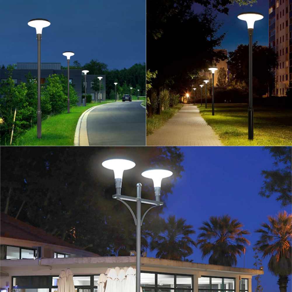 Poteau LED à énergie solaire pour l'extérieur | Lampadaire pour cour extérieure