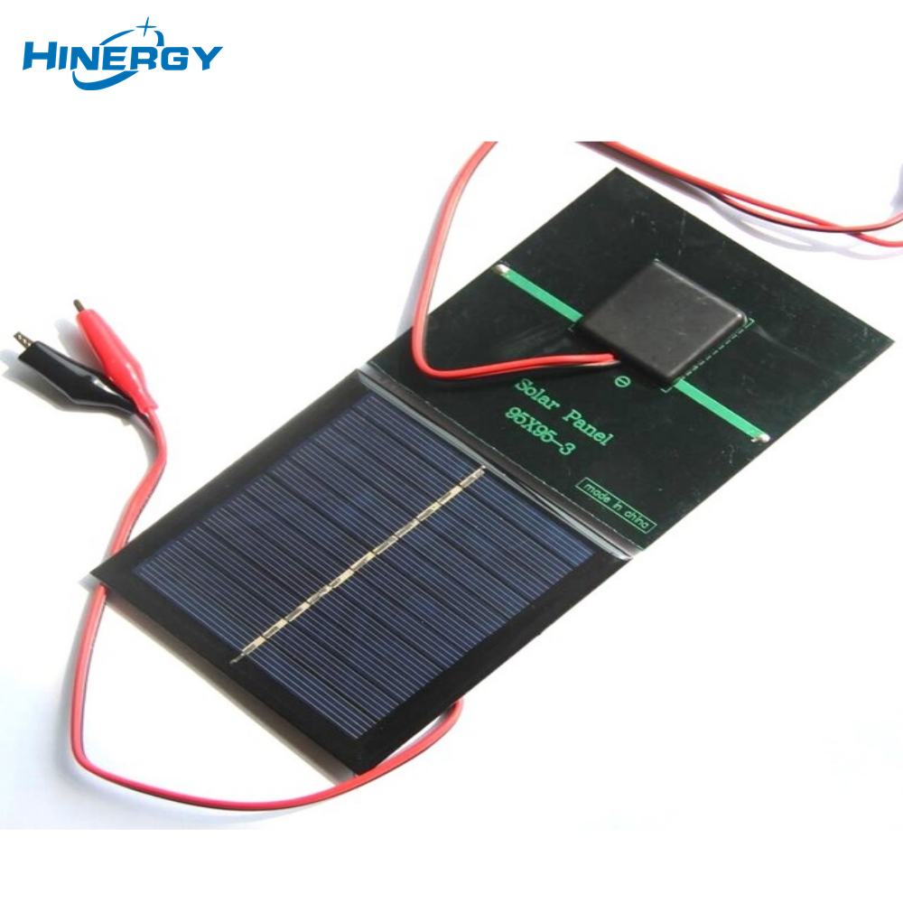 Hinergy Mini petit module de panneau solaire 5 V 5,5 V 6 V 12 V 18 V DIY chargeur de cellule époxy solaire avec pince crocodile 