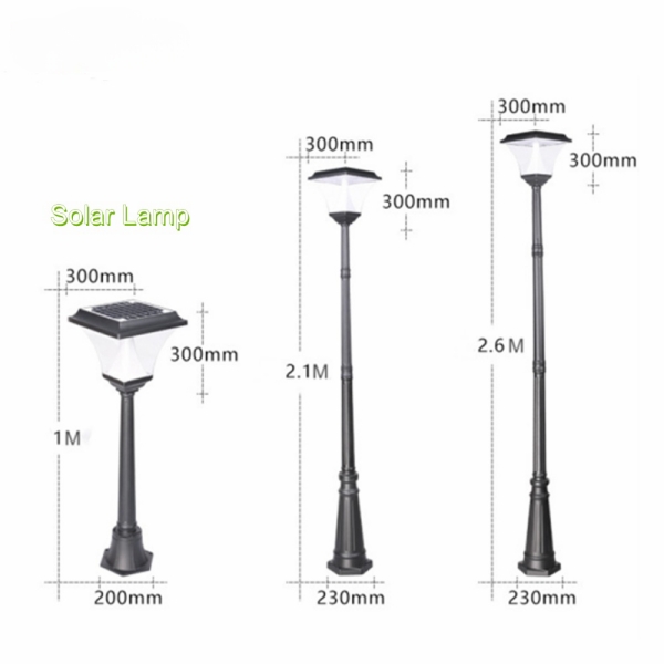 Lampes montées sur poteau à énergie solaire | Lampadaire extérieur avec lumière solaire 