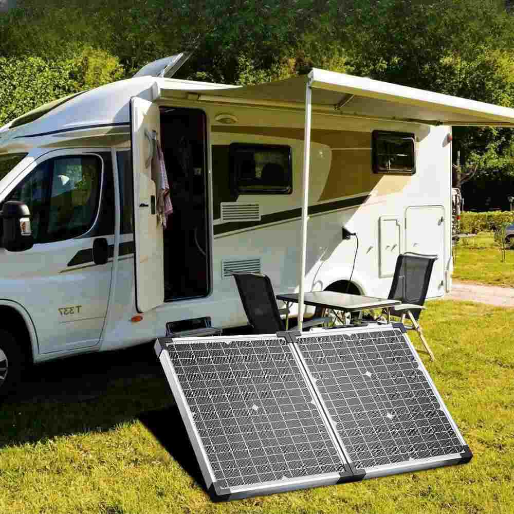 Kit de panneaux solaires portables 100 watts, 12 volts, hors réseau, valise, 100W, pour camping-car