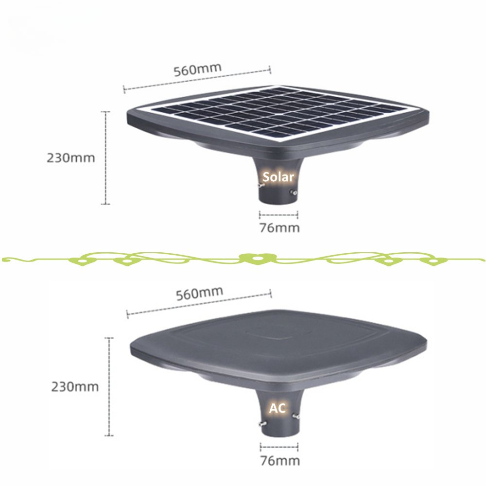 Lampes extérieures à énergie solaire carrées pour l'éclairage des allées 