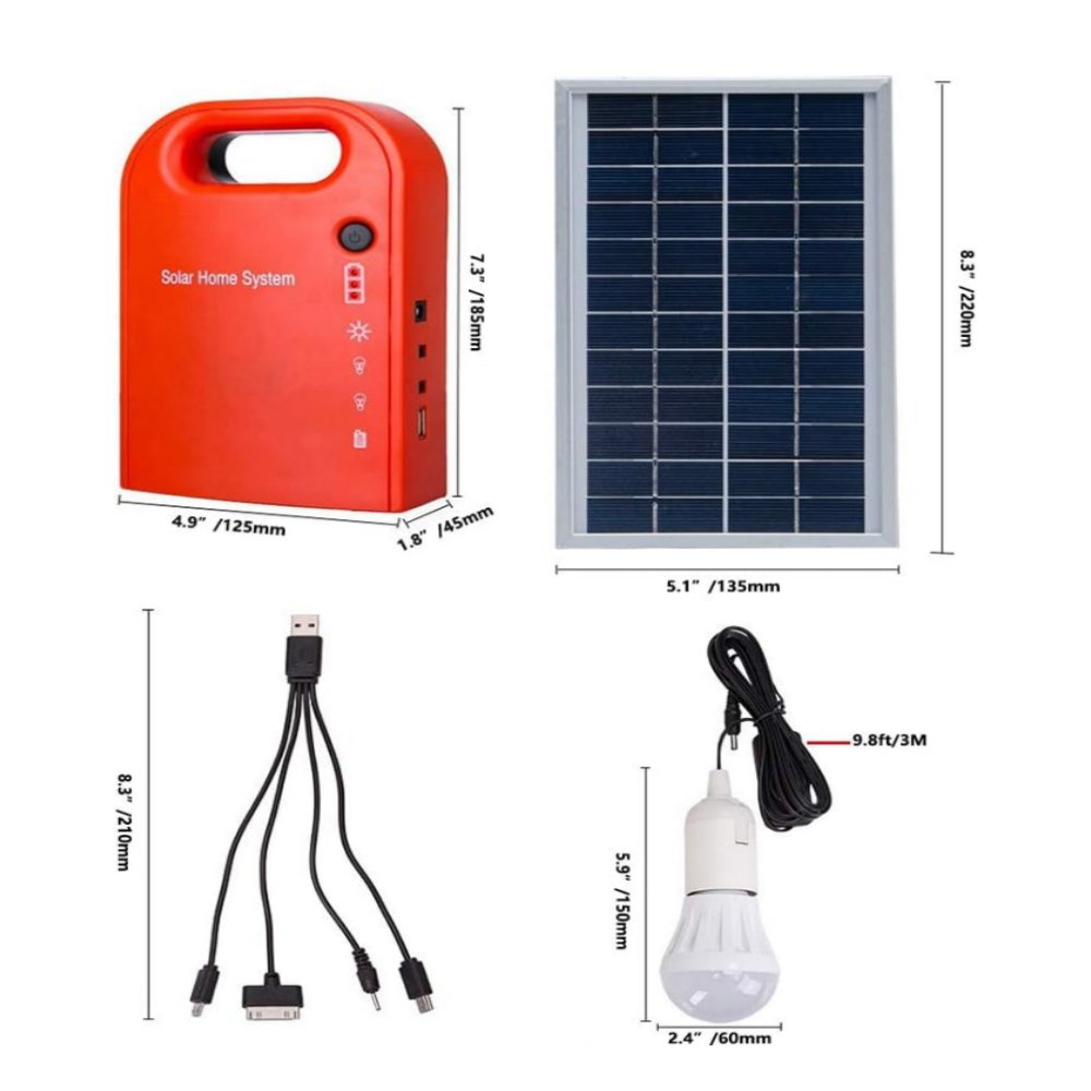  Kit d'éclairage solaire domestique | Système d'alimentation portable pour les villages