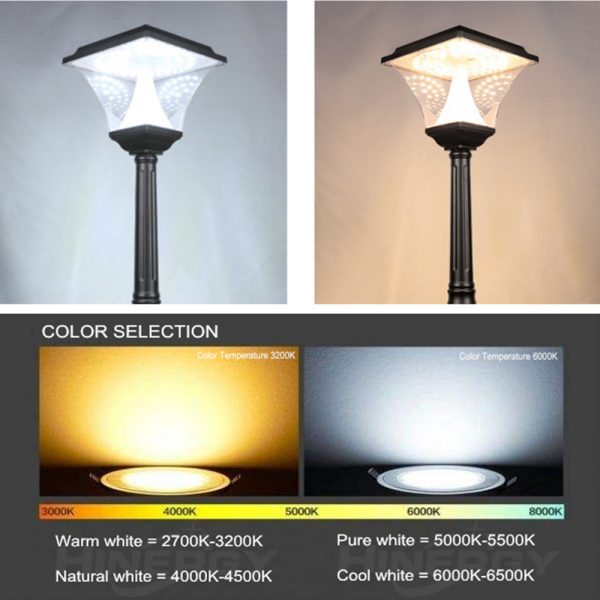 Lampes montées sur poteau à énergie solaire | Lampadaire extérieur avec lumière solaire 