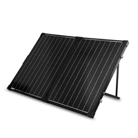 Valise solaire pliable noire monocristalline 100 W 12 V, 100 watts, 12 volts, pour centrale électrique