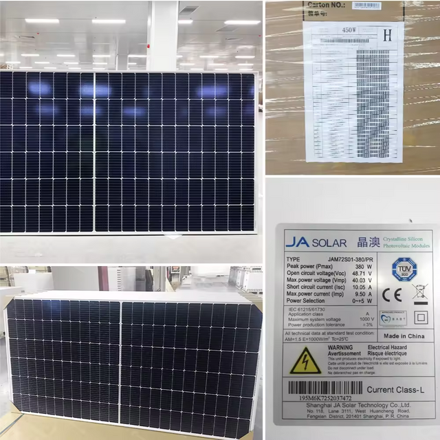 Ja Solar 440w 450w panneaux solaires bifaciaux à cadre noir 