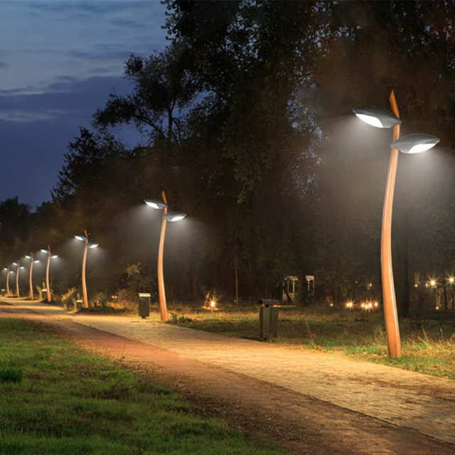 Réverbères à LED décoratifs commerciaux modernes | Lampe à poteau avec poteau