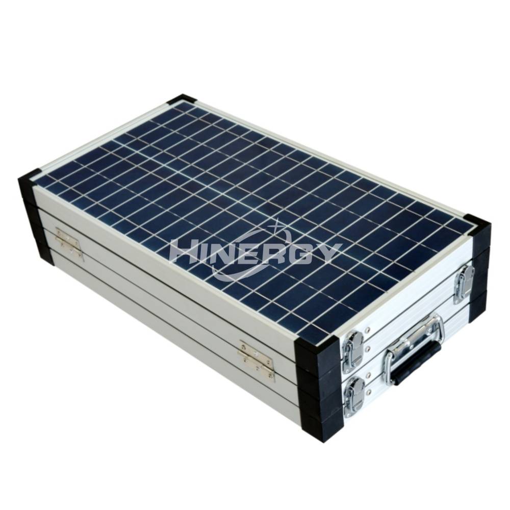 Valise solaire pliable monocristalline Hinergy Portable 4 dossiers 200 watts 12 volts