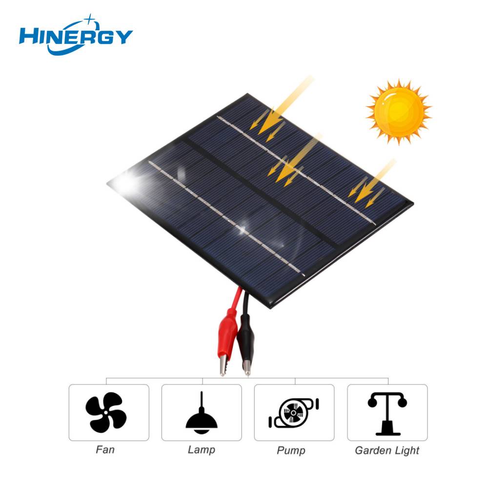 Hinergy Mini petit module de panneau solaire 5 V 5,5 V 6 V 12 V 18 V DIY chargeur de cellule époxy solaire avec pince crocodile 